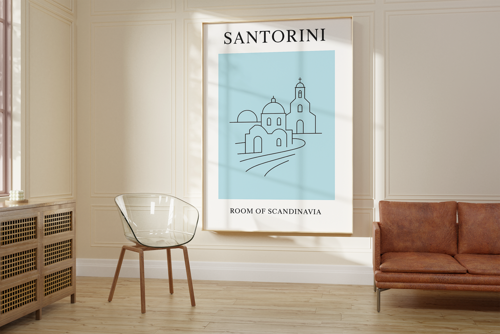 Santorini Minimalist City & Travel Print