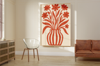 Minimalist Red Flowers Print