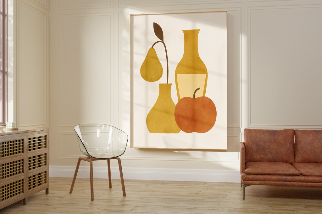 Abstract Pear & Apple Kitchen Print