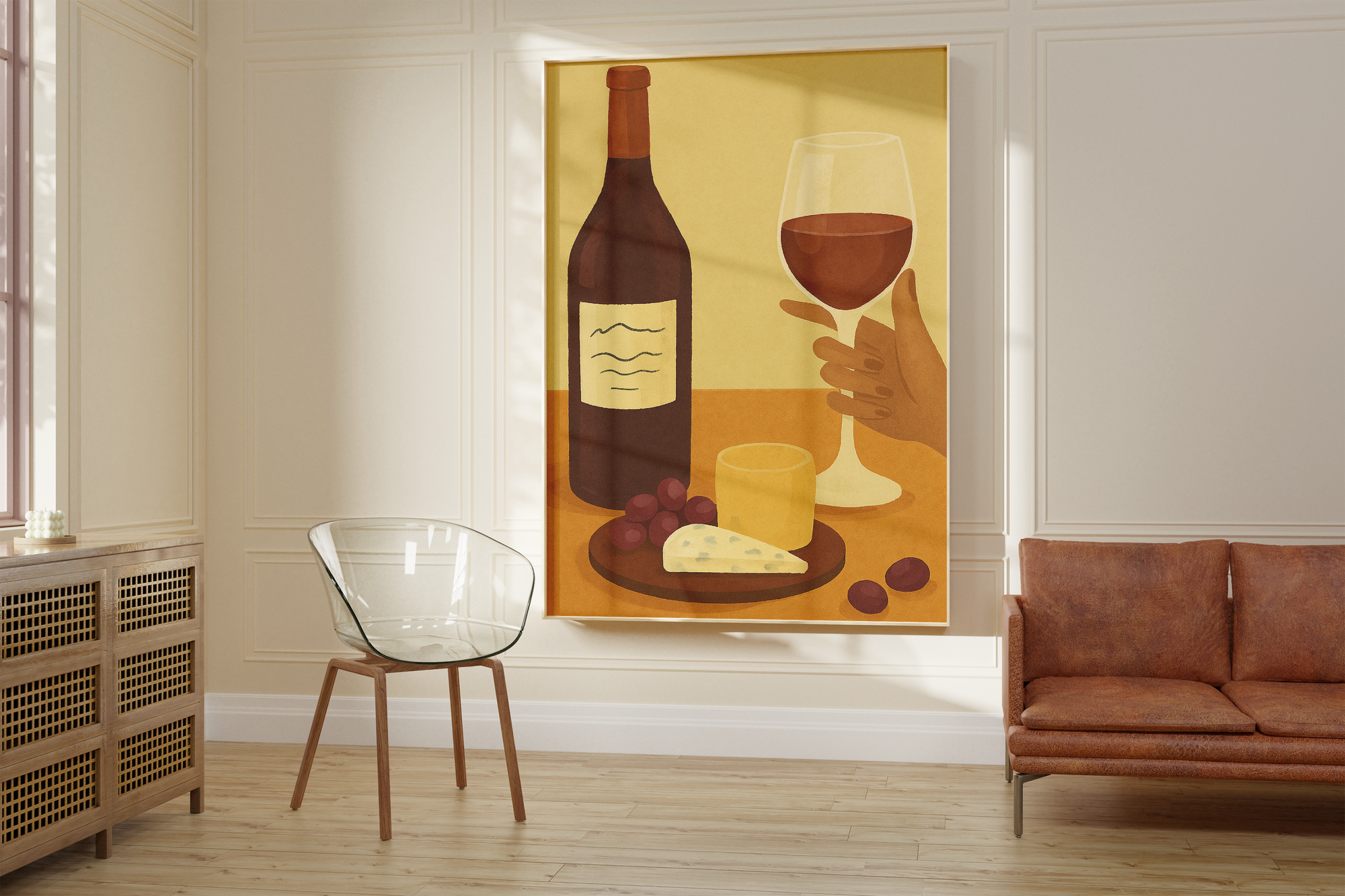 Warm Neutral Wine Art Print