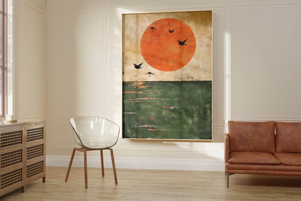 Japanese Rising Sun Birds Print