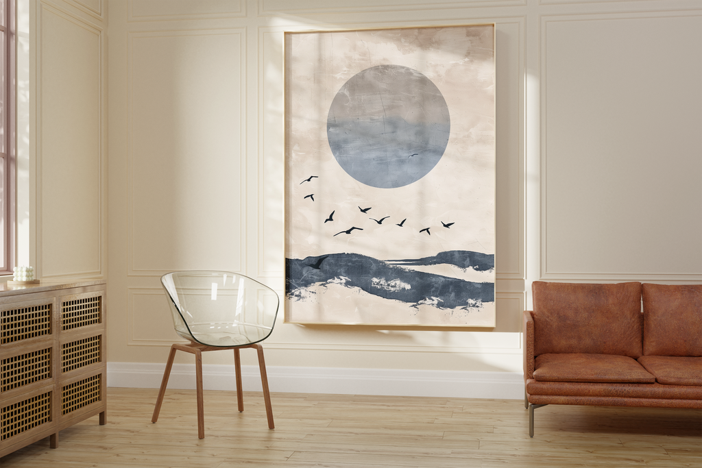 Japandi Blue Sun Print
