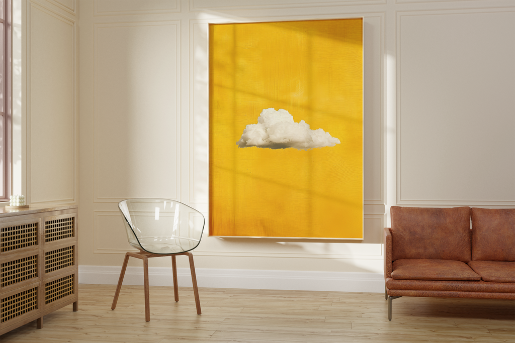 Golden Yellow Cloud Sky Print
