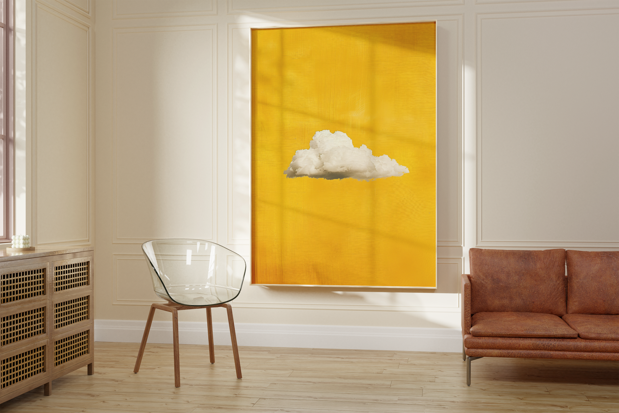 Golden Yellow Cloud Sky Print