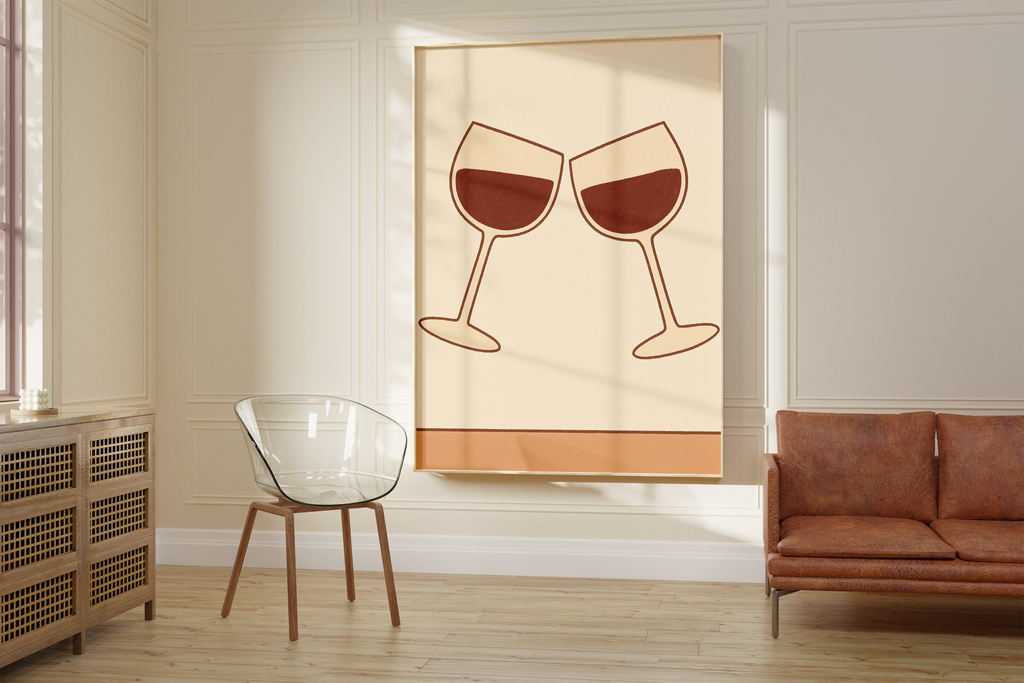 Minimalist Wine Cheers Print