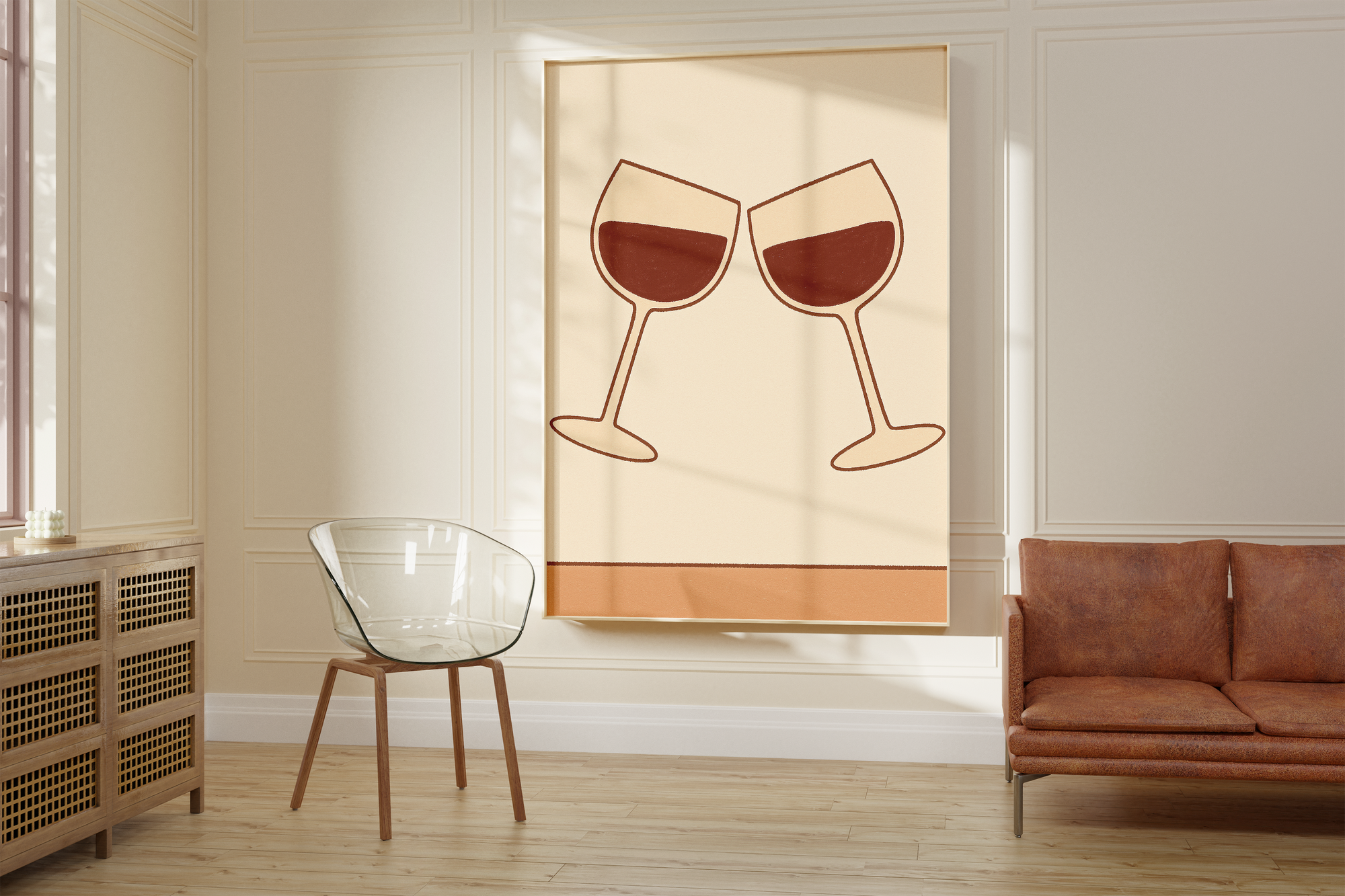 Minimalist Wine Cheers Print