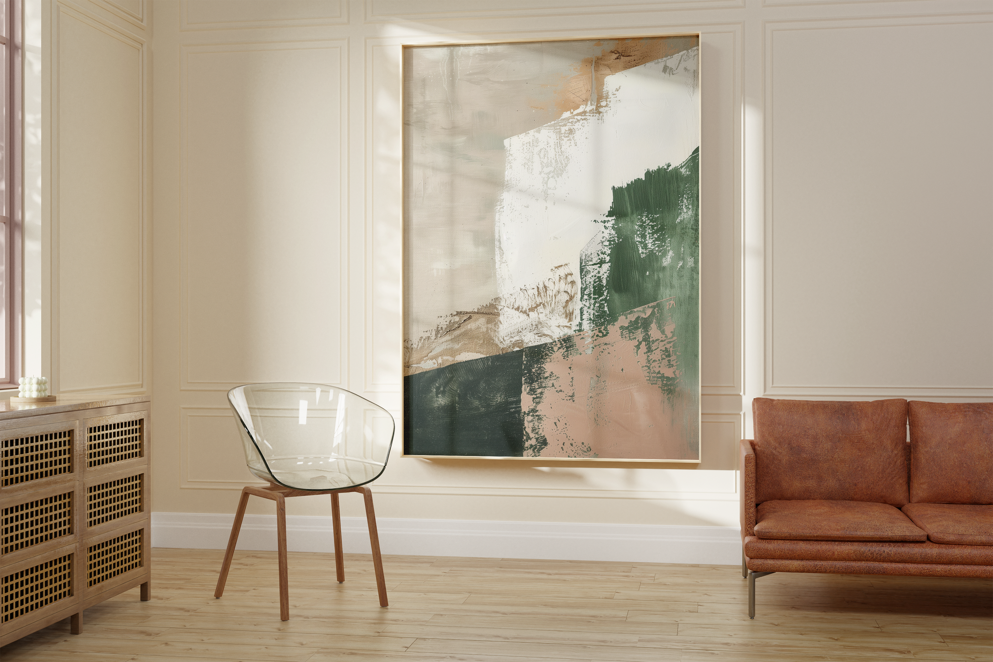 Modern Green Beige Earthy No.1 Print