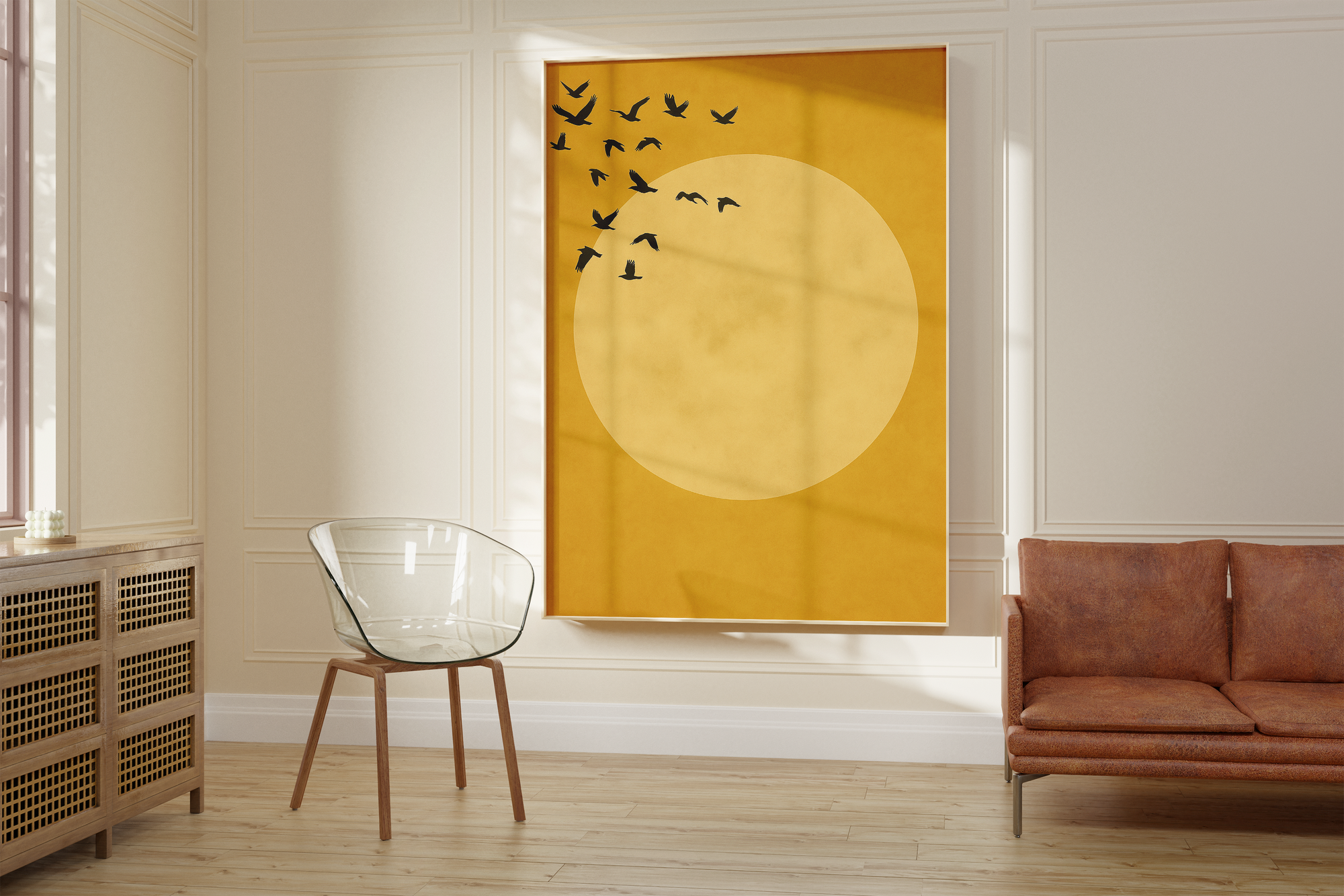 Japandi Yellow Sun Print
