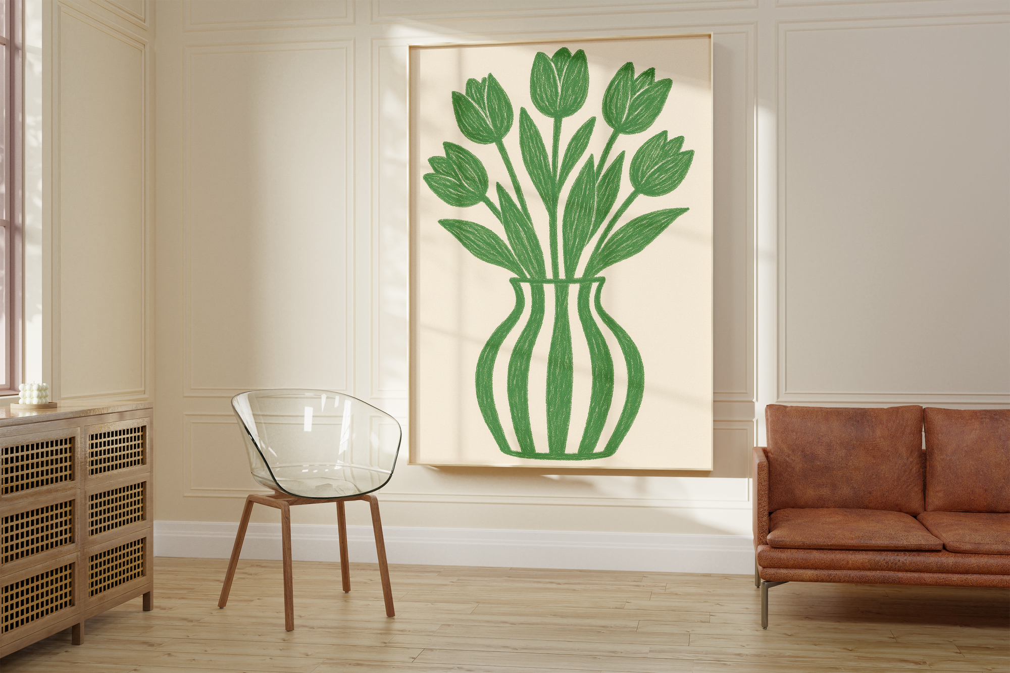 Scandinavian Green Vase Print