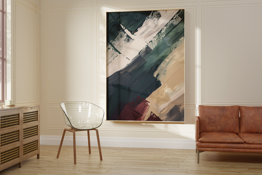 Scandinavian Burgundy Minimalist Print