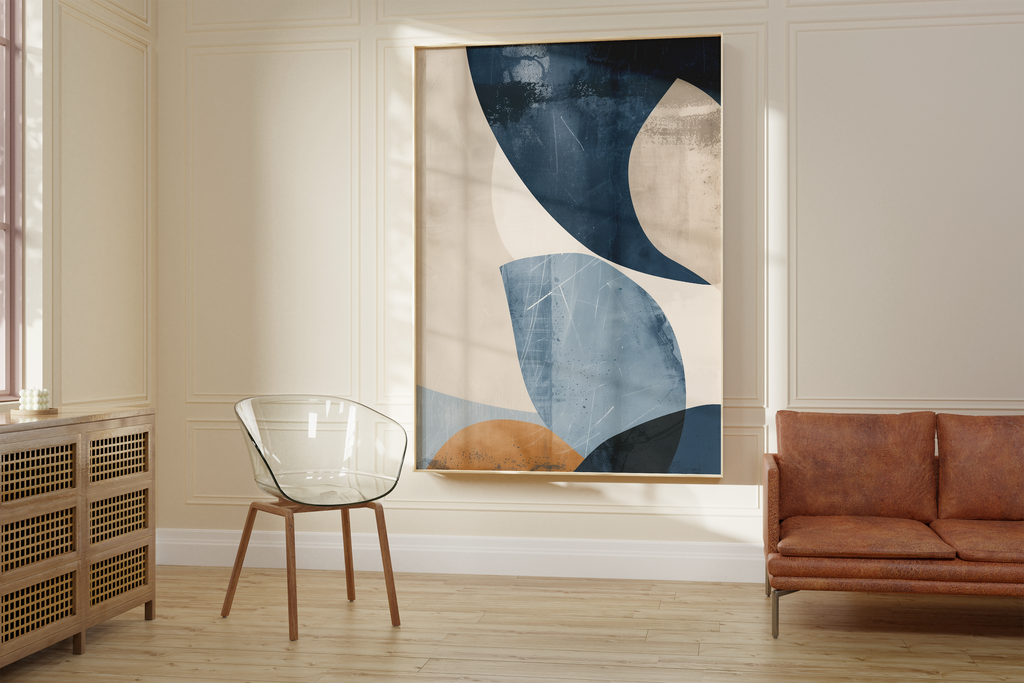 Blue Navy Shapes No.1 Print