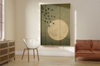 Japandi Green Moon Print