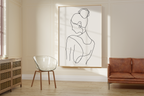 One Line Female Silhouette Print