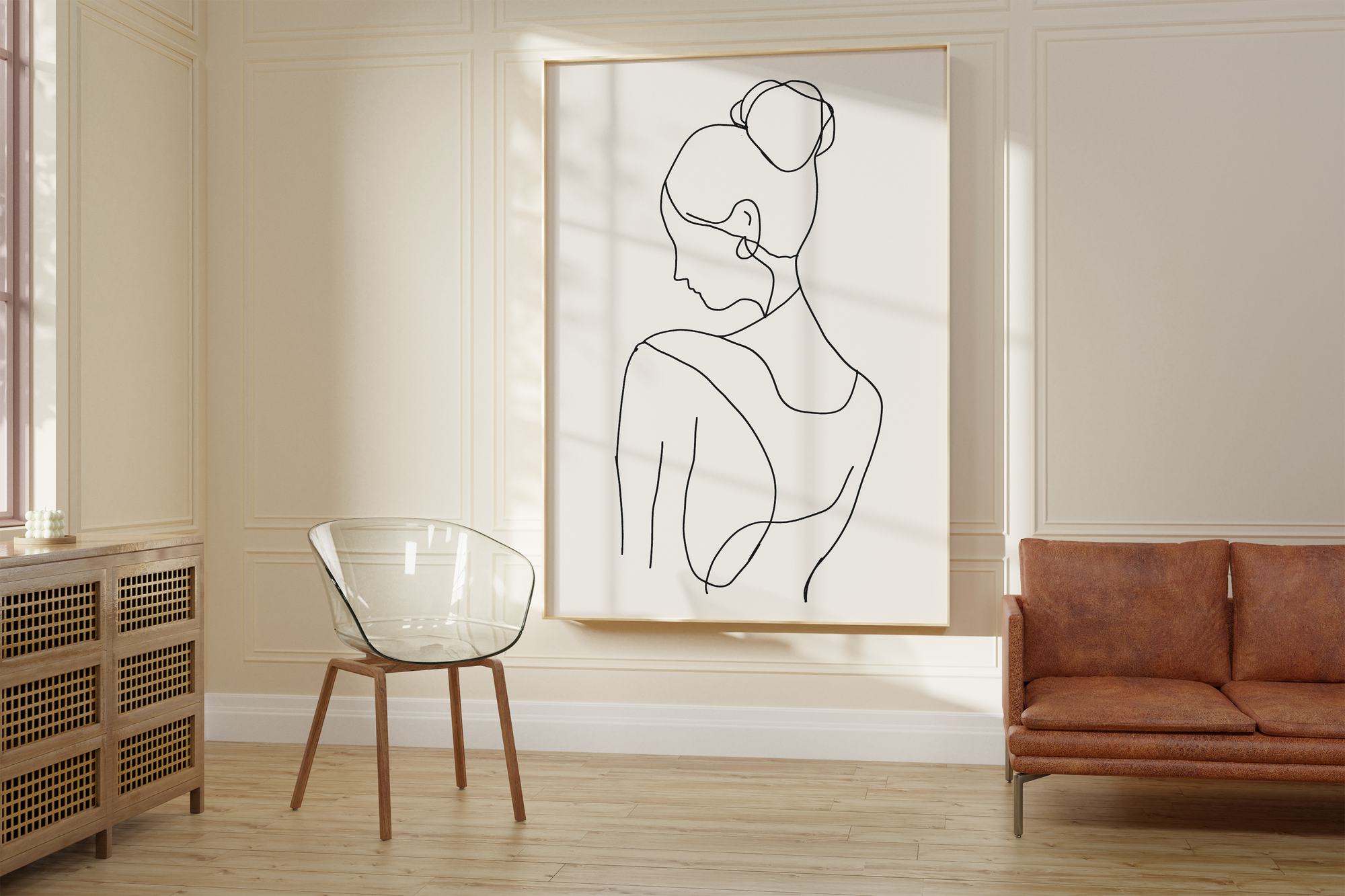 One Line Female Silhouette Print