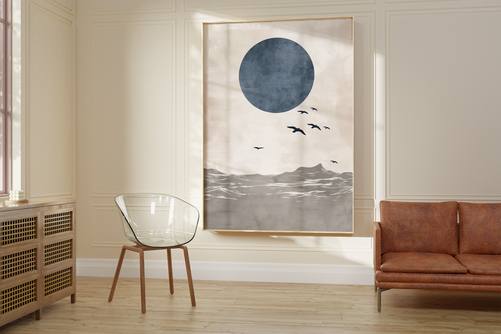 Japandi Ocean Sun Print