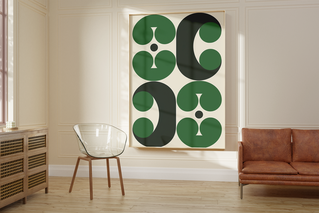 Graphic Retro Green Print
