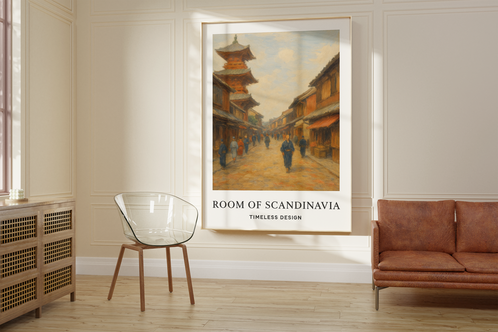 Abstract Japanese Village Print