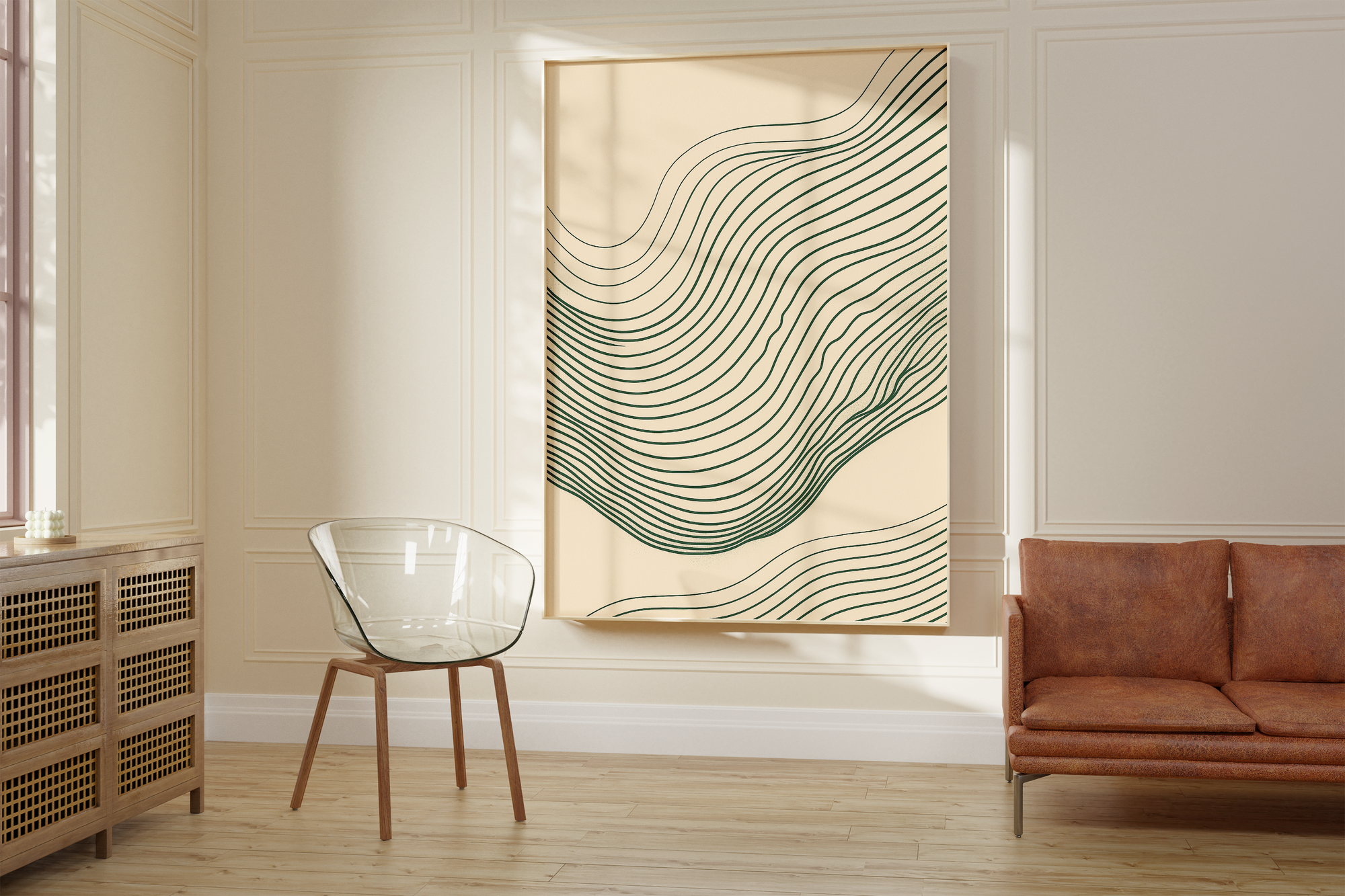 Flowing Wave Lines Print