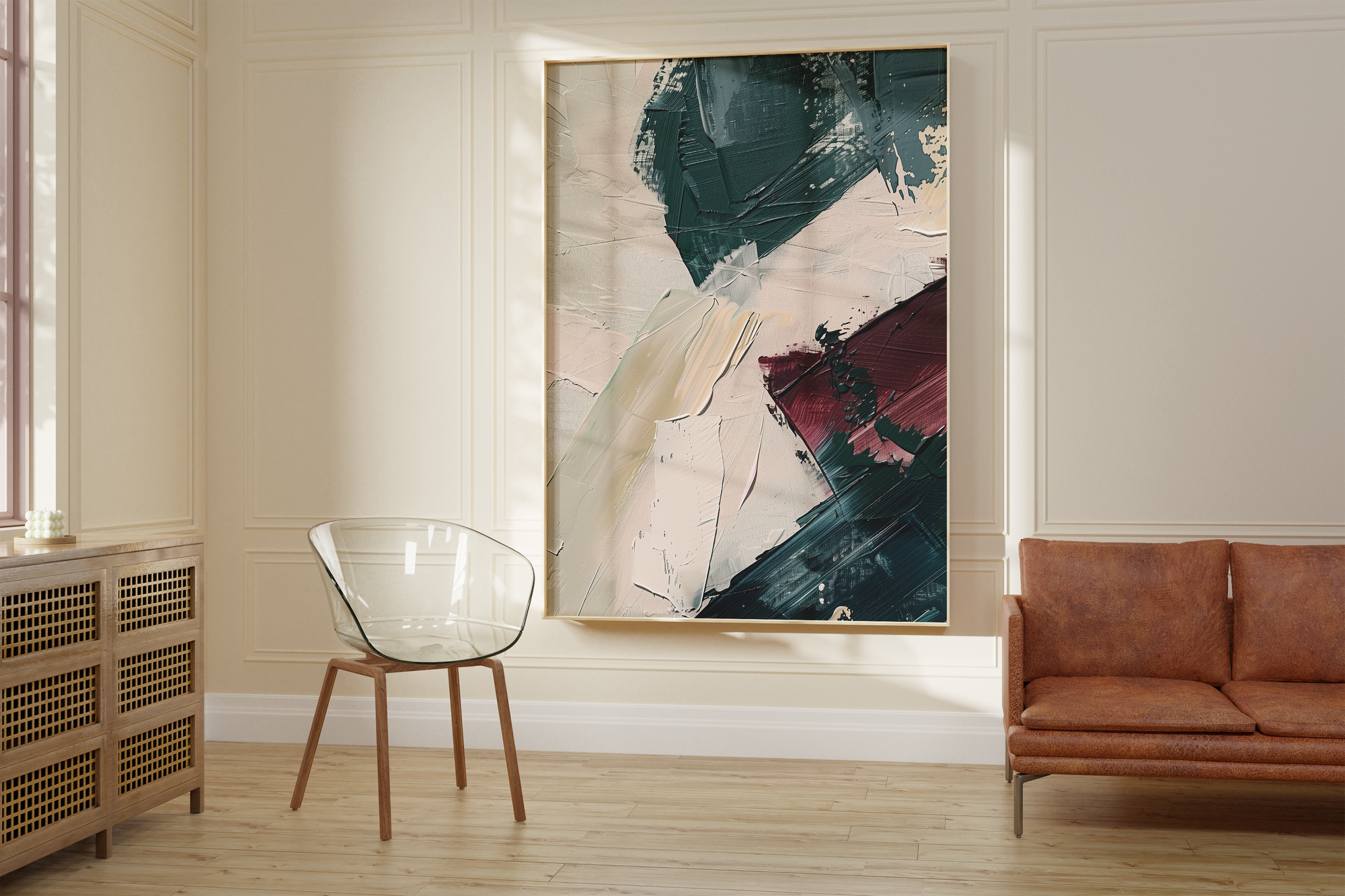 Burgundy Forest Green Expression Print