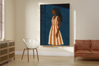 Scandinavian Blue Minimalist Portrait Print