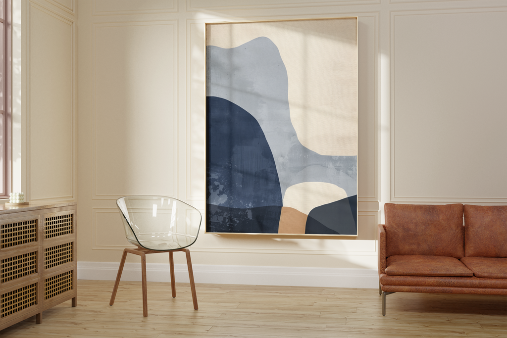 Blue Navy Shapes No.3 Print