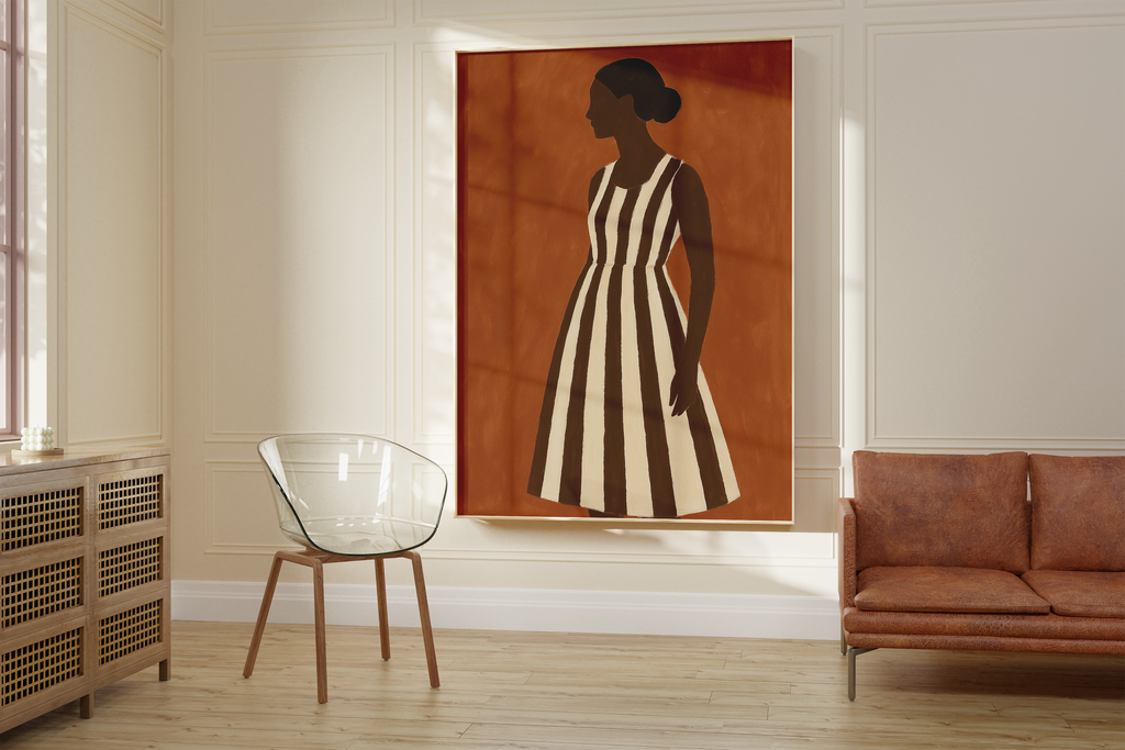 Minimalist Terracotta Portrait Print