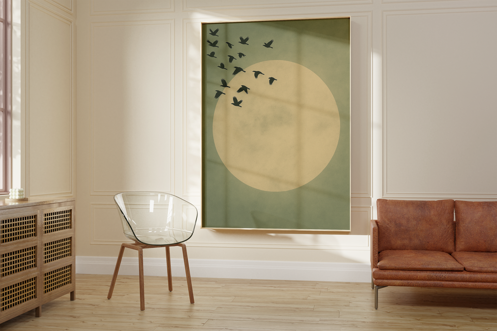 Japandi Green Tones Artwork Print