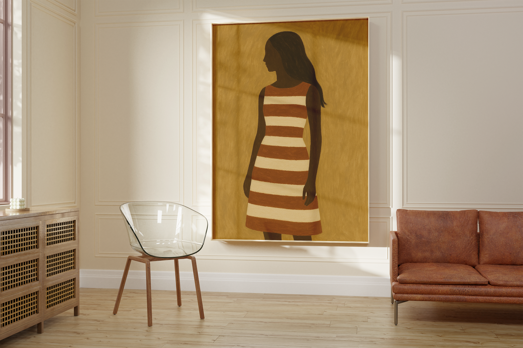 Golden Minimalist Portrait Print