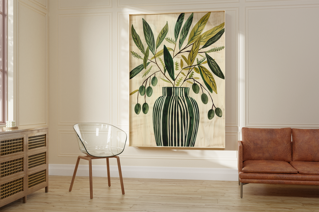 Minimalist Olive Green Print