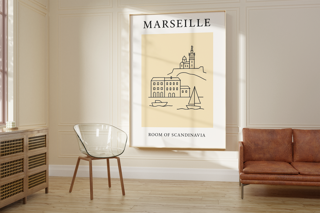 Marseille Minimalist City & Travel Print
