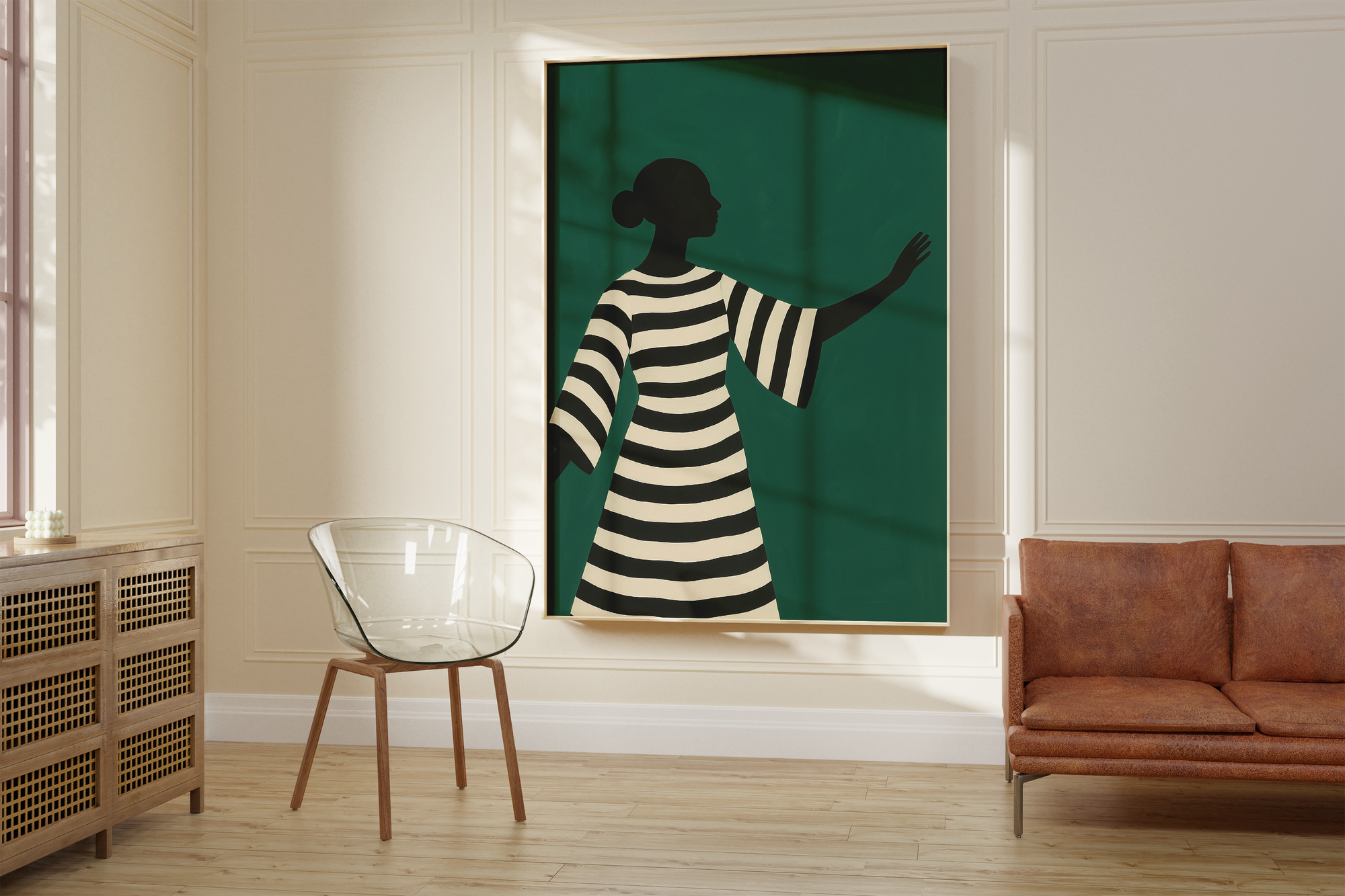 Green Minimalist Portrait Gallery Print