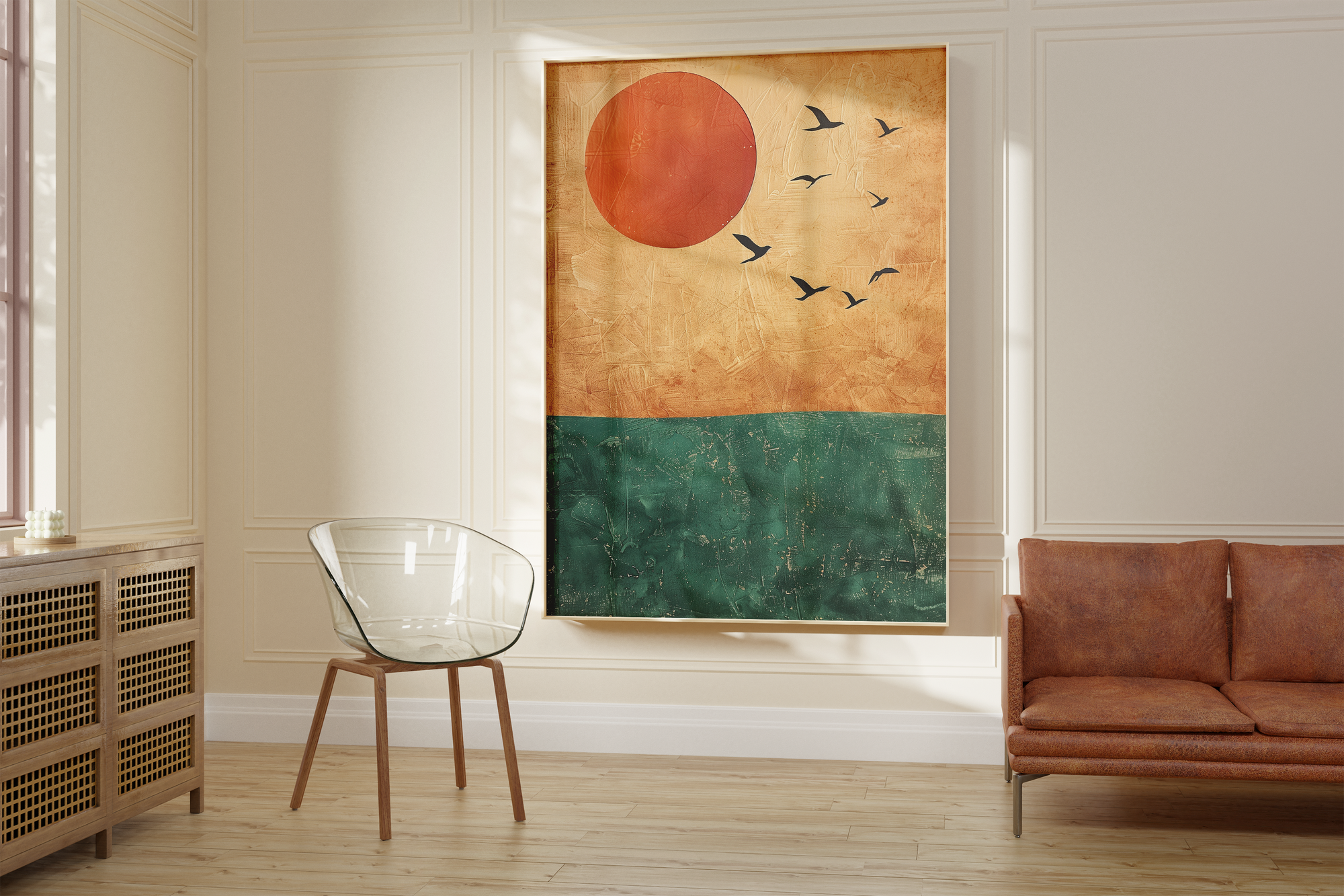 Orange Sun Flight Print