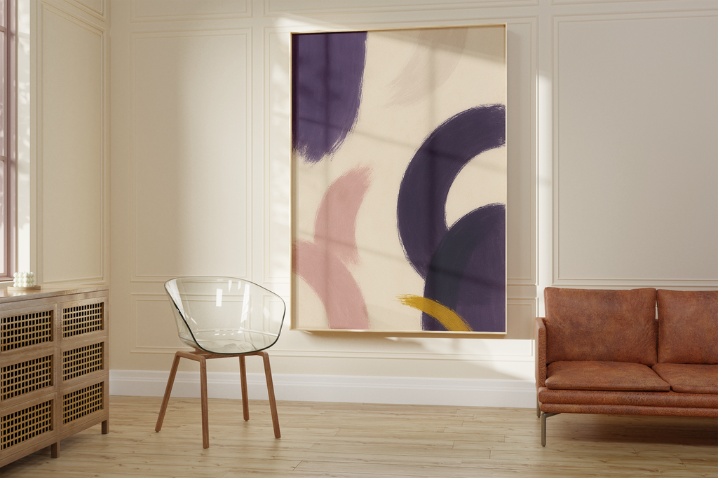 Purple Abstract Shapes Print