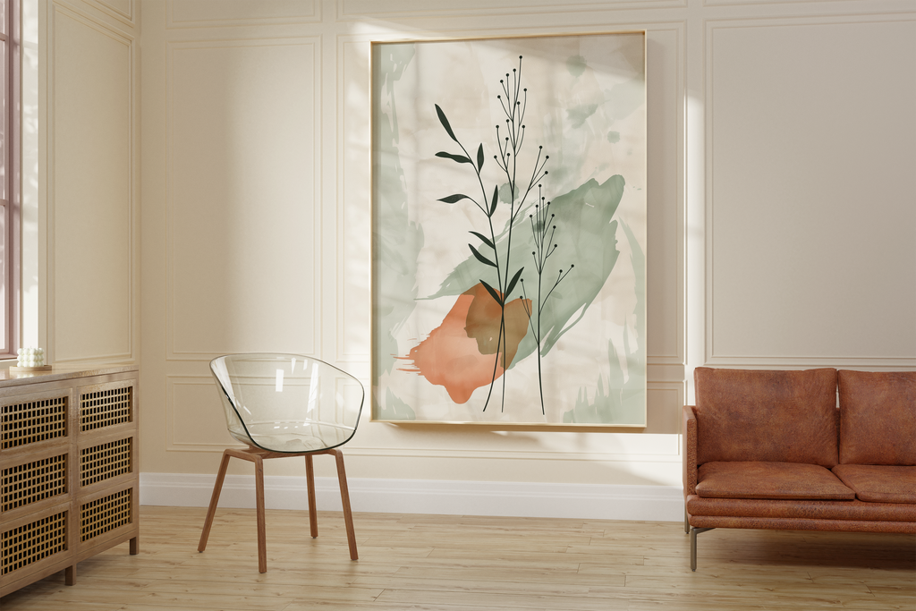 Green Terracotta Botanical Print