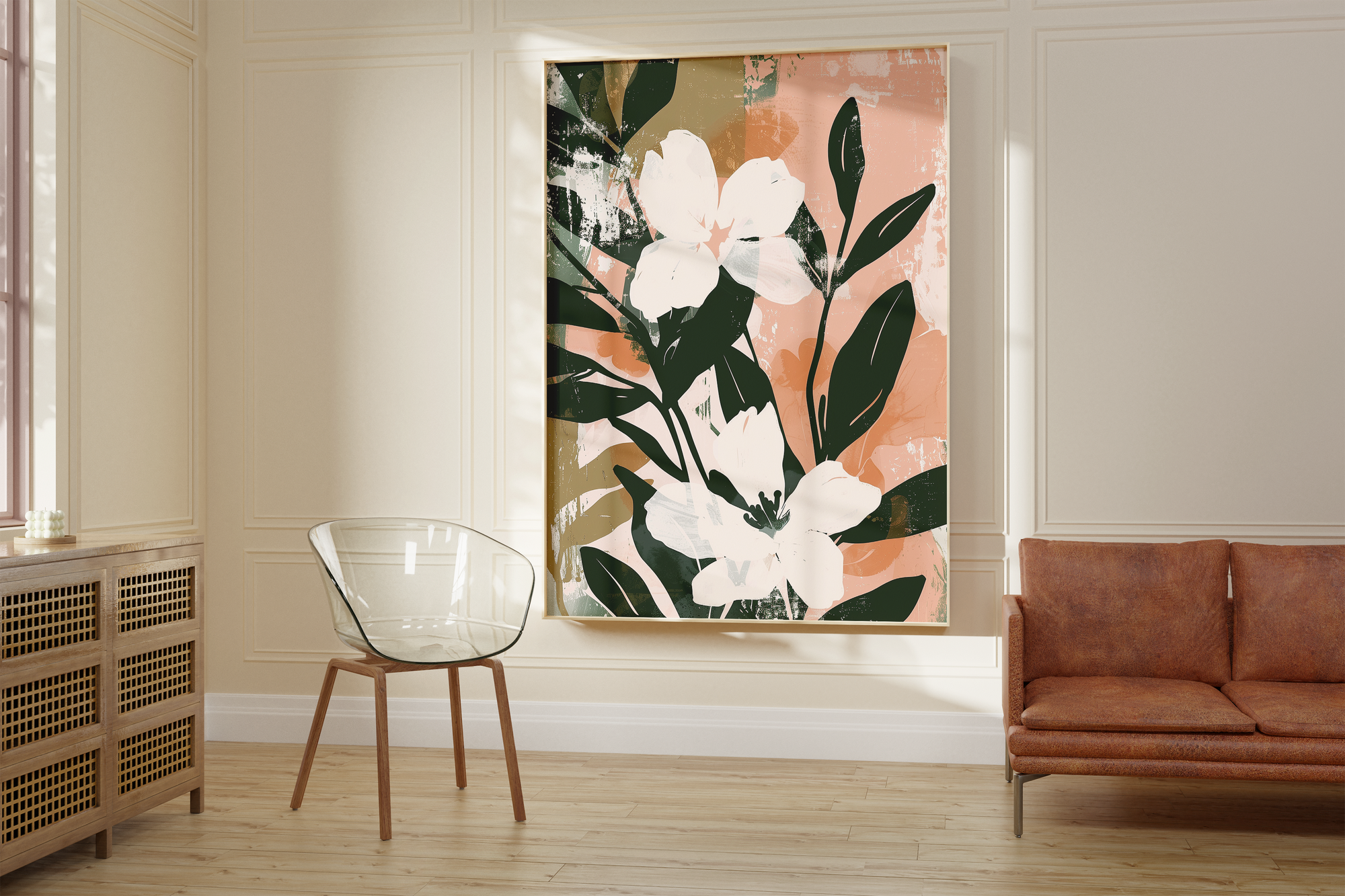 White Bloom Contrast Print