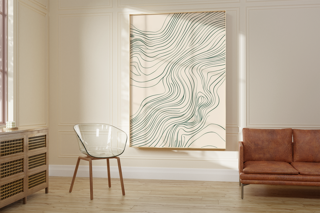 Scandinavian Flowing Lines Design Print