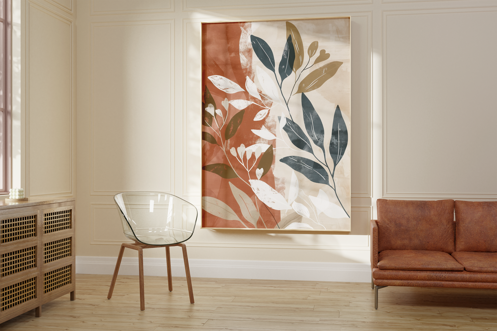 Terracotta Leaves Print