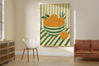 Striped Bowl Oranges Print