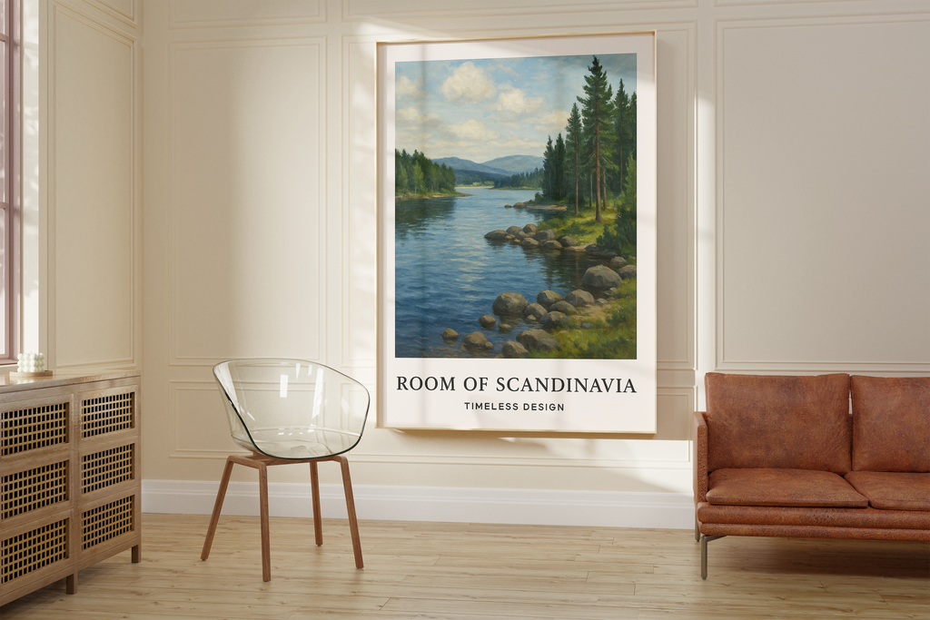 Minimalist Mountain Lake Print