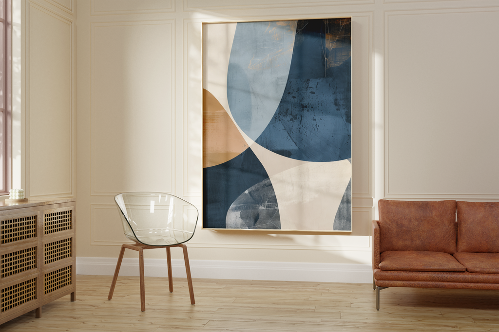 Blue Navy Shapes No.2 Print