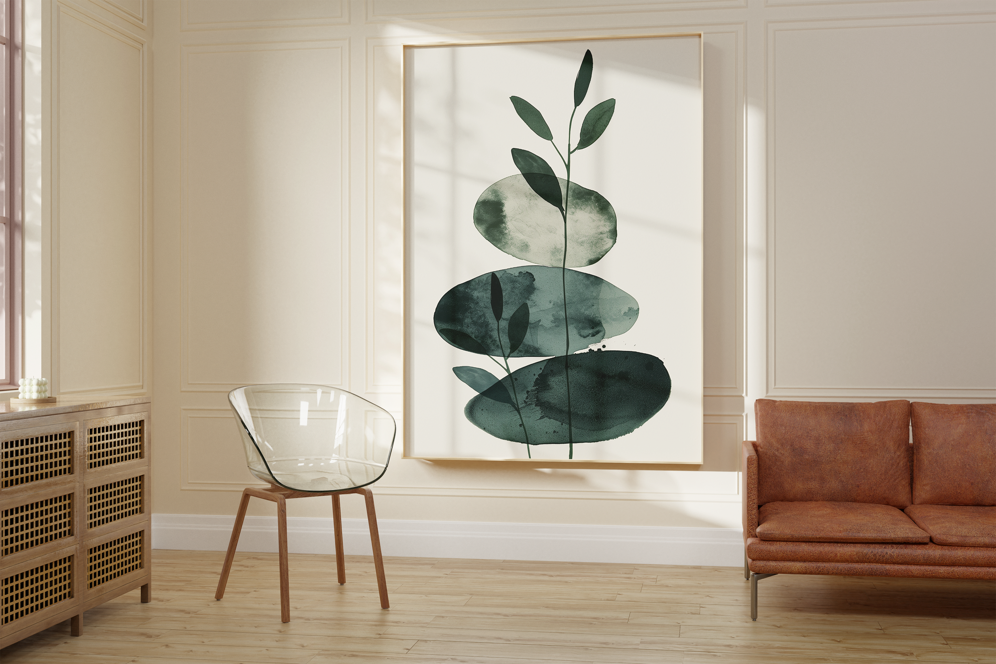Deep Green Composition Print