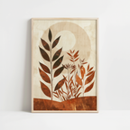 Flower Terracotta Sun Botanical Print