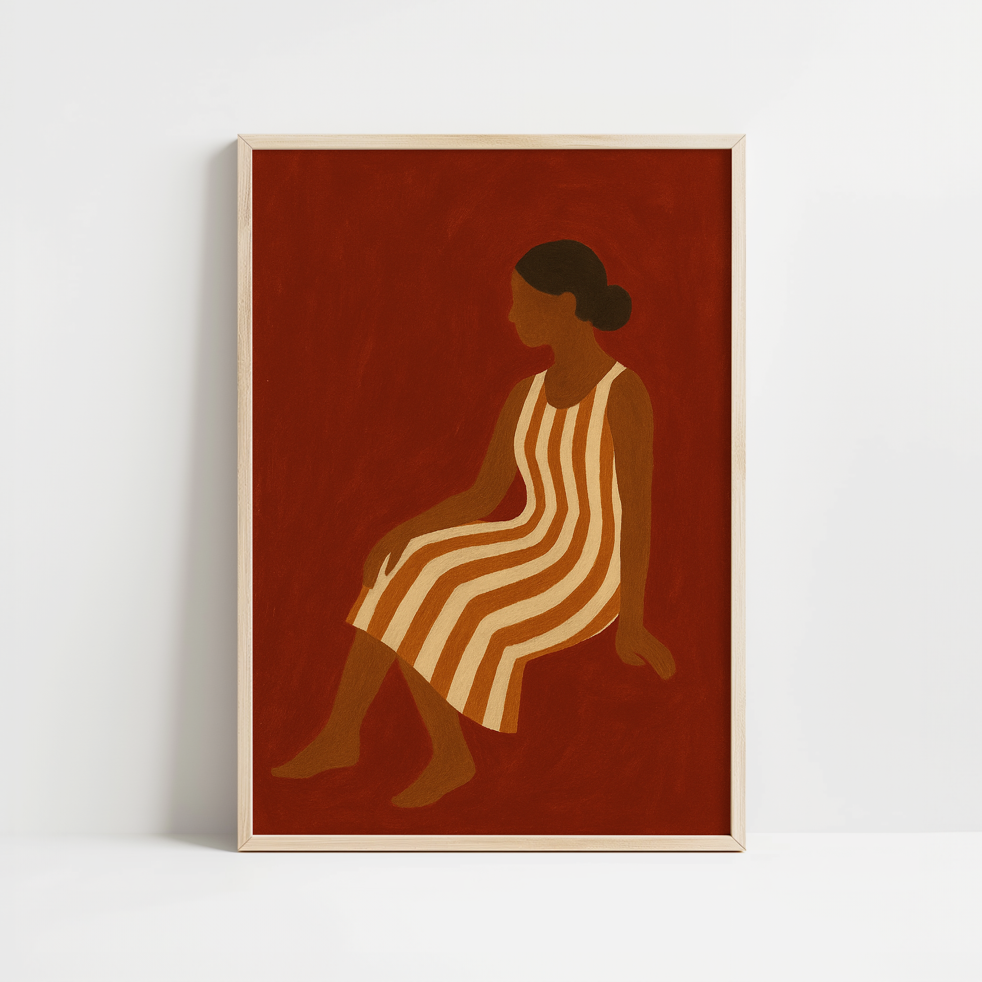 Modern Burgundy Red Minimalist Print
