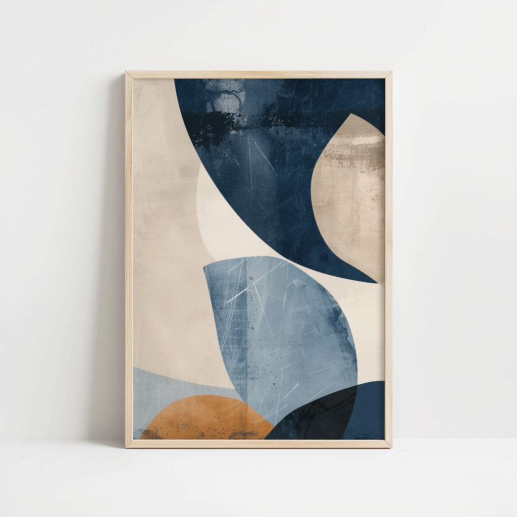 Blue Navy Shapes No.1 Print