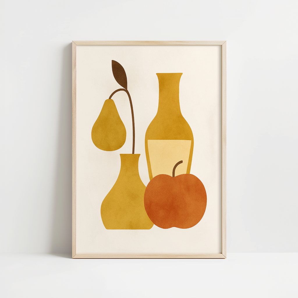 Abstract Pear & Apple Kitchen Print