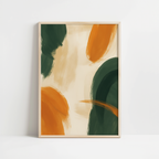 Terracotta Green Flow Print
