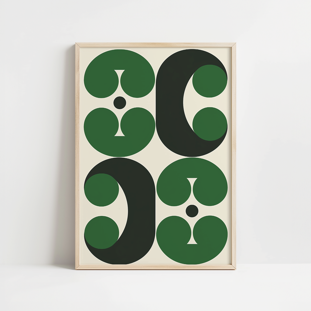 Graphic Retro Green Print