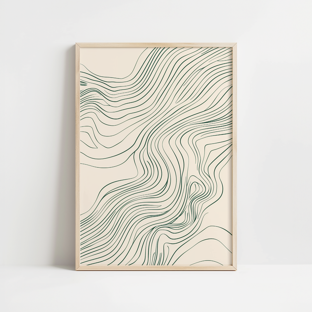 Scandinavian Flowing Lines Design Print