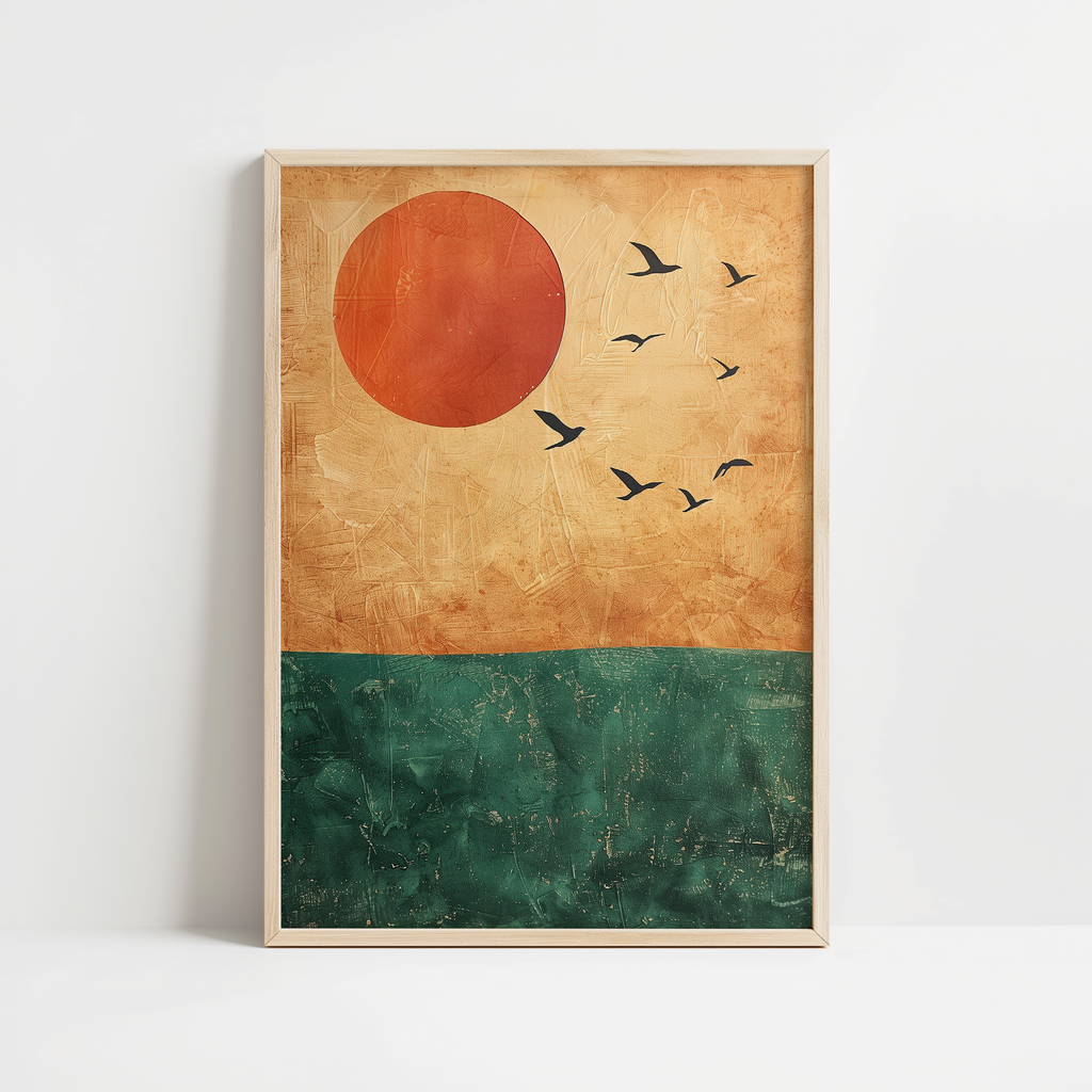 Orange Sun Flight Print