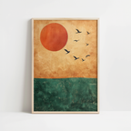 Orange Sun Flight Print